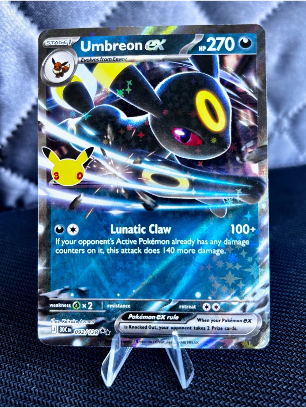 Pokemon Umbreon ex Holo Card 30th anniversary - NM